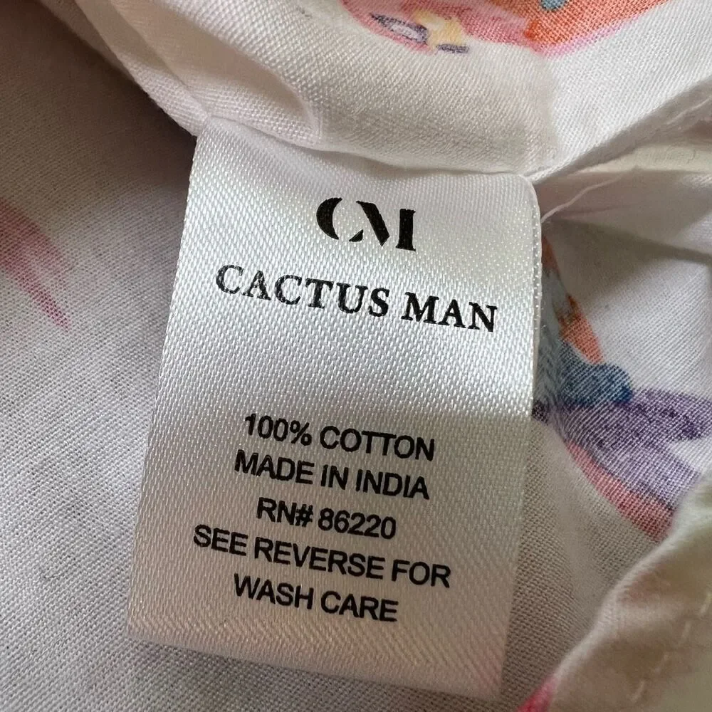 Cactus Man Mens Multicolor Slim Fit Short Sleeve Button Up Shirt‎ Size Small NWT - Picture 6 of 8